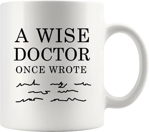 Miniatura 11 de Panvola Una vez un médico sabio escribió Taza de café de cerámica para médico graduado, cirujano, estudiante de medicina, MD, profesional, 11oz