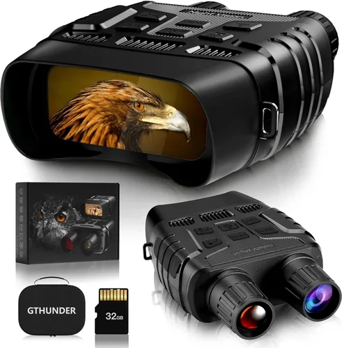 GTHUNDER Night Vision Goggles Binoculars with Remote Monitor on App | Crystal Clear 4K UHD Video & 52MP Full Color Photos on 4" HD Screen |10X Zoom