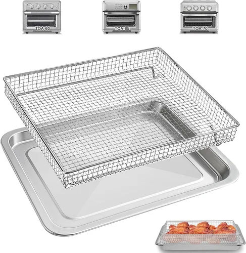 Miniatura 8 de GXF Bandeja de horno tostador para Cuisinart TOA-60 TOA-65 TOA-70 ToA-70 horno de convección para freidora de aire, 12 x 11 pulgadas, repuesto