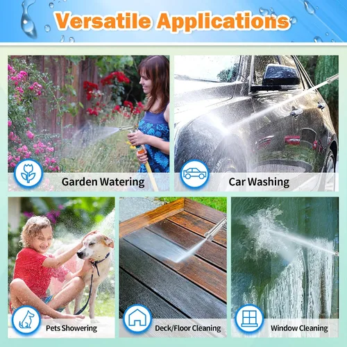Miniatura 6 de AUTOMAN Full Size Garden Hose Nozzle, High Pressure Pistol Grip Water Nozzle Sprayer with Threaded Front, Adjustable Spray Water Flow for Washing