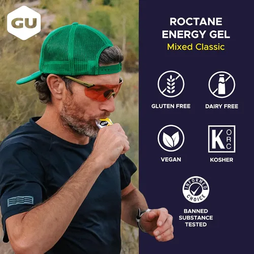 Miniatura 3 de GU Energy Roctane Ultra Endurance Gel Energizante, Vegano, Sin Gluten, Kosher y Sin Lácteos, Nutrición Deportiva Para Correr, Andar en Bicicleta