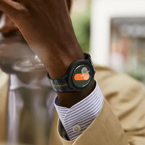 Miniatura 8 de FULLIFE Compatible con Samsung Galaxy Watch 7 6 5 4 FE 1.575 pulgadas 1.732 pulgadas, cierre plegable de metal acero inoxidable 0.787 in Galaxy