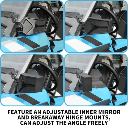 Miniatura 2 de Espejos laterales retrovisores para Polaris RZR XP 1000, espejos retrovisores laterales transparentes plegables ajustables para accesorios Polaris