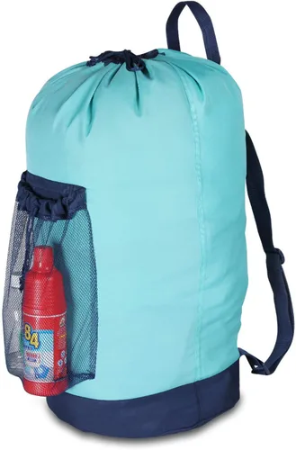 Miniatura 18 de Dalykate Mochila Bolsa para Lavandería, Mochila para Lavandería con Correas para el Hombro y Bolsillo de Malla, Bolsa Cesto para Ropa de Nailon