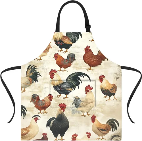 Miniatura 25 de ANNA QUEEN Delantal de Feliz Navidad para mujeres y hombres con bolsillos, delantal de muñeco de nieve, delantal de cocina ajustable para cocinero