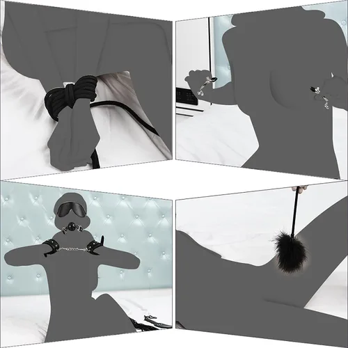Miniatura 2 de Kit de 28 piezas de sujeción para cama de adultos, correas de unión sexual para parejas, puños de muñeca, tobilleras, lazos sexuales para manos
