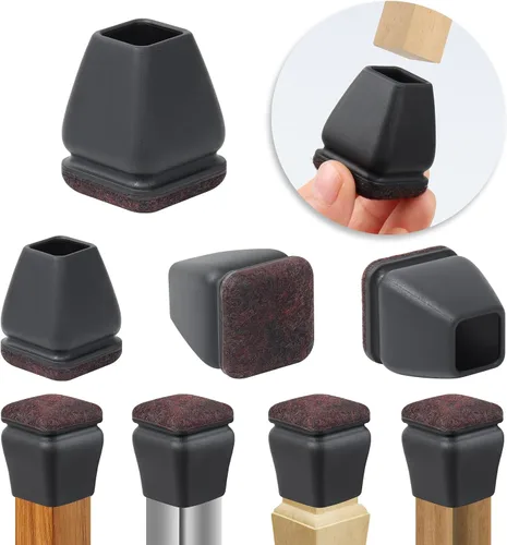 Miniatura 11 de Ezprotekt 24 piezas de protectores redondos de silicona para patas de silla para suelos de madera, almohadillas de fieltro para muebles, tapas