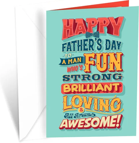 Prime Greetings Tarjeta del día del padre, hecha en Estados Unidos, ecológica, tarjeta gruesa con sobre de primera calidad de 5 x 7.75 pulgadas,