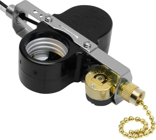 Miniatura 6 de Ventilador de techo con interruptor de zócalo de 2 luces Zing Ear ZE-310D ZE-109M, interruptor de cadena de tracción para lámpara de ventilador