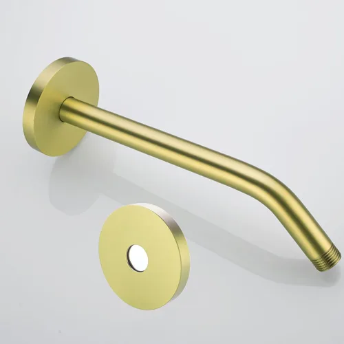 Miniatura 36 de Brazo de ducha de 16 pulgadas con brida, acero inoxidable negro mate de 90 grados, brazo de extensión de cabezal de ducha montado en la pared