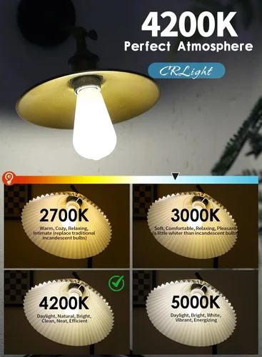 Miniatura 3 de Bombillas LED Edison de 6 W regulables (equivalente a 60 W), luz diurna de 4200 K, bombillas LED Edison de 600 lm E26 ST64 de vidrio esmerilado