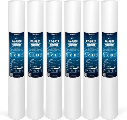 Miniatura 13 de Ronaqua Cartucho de filtro de agua de sedimentos estándar de 10 micrones de 20 x 2.5 pulgadas, certificado NSF, filtración de 4 capas para sistemas