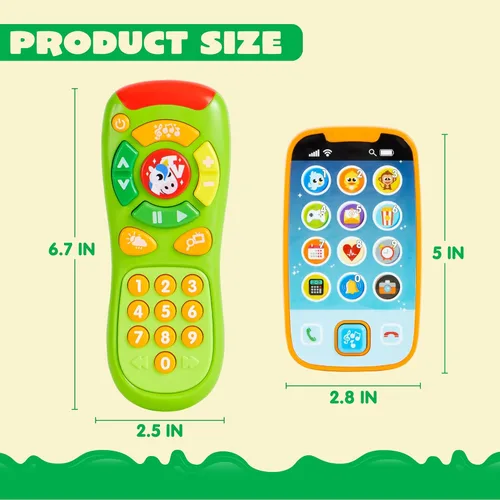 Miniatura 6 de JOYIN Teléfono de juguete para bebé, control remoto y teléfono inteligente con música, divertidos juguetes musicales de aprendizaje para bebés