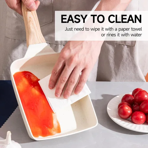 Miniatura 4 de Sartén antiadherente de granito para tortillas – Sartén para panqueques y olla de huevos saludable adecuada para estufa de gas, sartén versátil