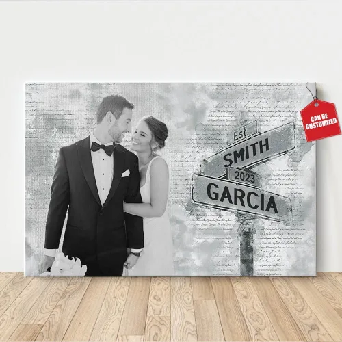 Foto personalizada con texto en inglés "I Need You Because I Love You" – Impresiones de lienzo personalizadas de calle vintage, póster horizontal