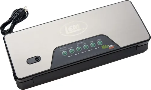 LEM Productos MaxVac 100 Máquina selladora al vacío, selladora compacta al vacío de alimentos para almacenamiento en congelador, incluye soporte