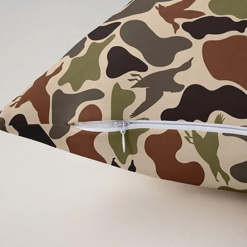 Miniatura 6 de Duck Hunting Throw Pillow Covers Set of 2 Army Camo Pillow Cover for Kids Girls Boys Green Brown Camouflage Square Cushion Case 16"x 16" Rustic