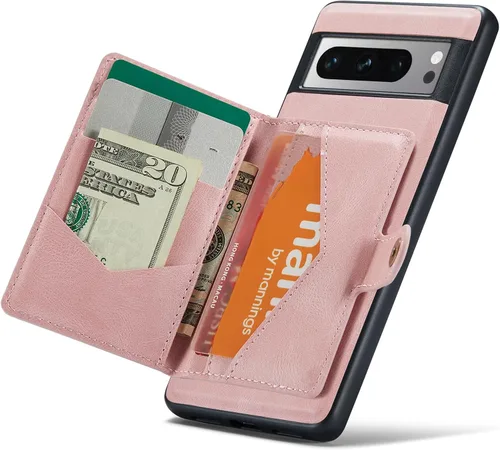 Miniatura 8 de Funda para Google Pixel 6 Pro, cartera magnética desmontable con ranura para efectivo, soporte de carga inalámbrica, función atril compatible