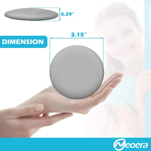 Miniatura 5 de Neoera - Tope para puerta de pared de goma suave redonda, protector de pared de silicona, 9.8 pies, autoadhesivo para puerta Gris