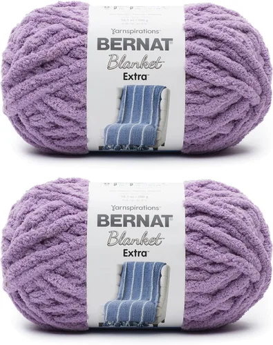 Miniatura 42 de Bernat - Estambre para mantas Extra Negro, 2 paquetes de 300g/10.5 onzas, poliéster, #7, jumbo, tejido de punto/ganchillo
