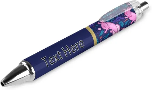 Miniatura 30 de Bolígrafos personalizados con estampado de leopardo negro y azul con punta de lápiz capacitivo, bolígrafos grabados personalizados con nombre