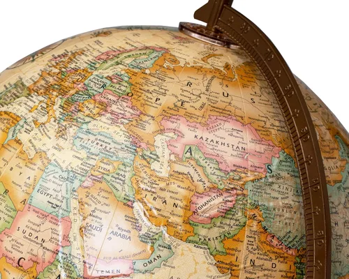 Miniatura 3 de Replogle Globos Franklin World Globe, océano antiguo, 12 pulgadas de diámetro, relieve elevado (relieve tridimensional para cordilleras). Este globo