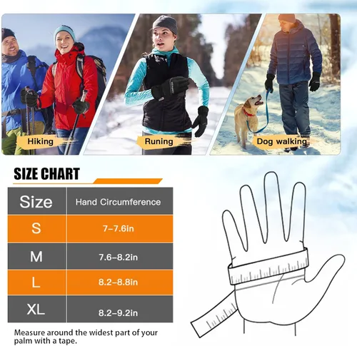 Miniatura 5 de JUMPHIGH Winter Gloves, Waterproof Thermal Gloves, Cold Weather Gloves, Men's Snow Gloves, Warm Gifts for Women and Men
