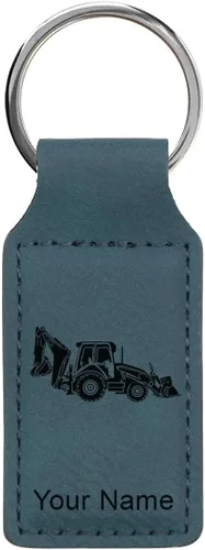 Miniatura 10 de LaserGram Llavero rectangular, retroexcavadora, grabado personalizado incluido
