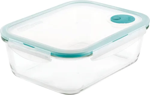 Miniatura 5 de LOCK & LOCK Purely Better - Recipiente de almacenamiento de alimentos de vidrio con tapa de ventilación de vapor, cuadrado de 17 onzas