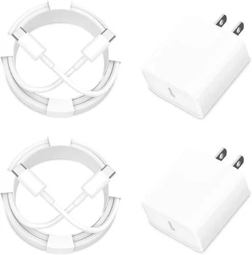 Miniatura 10 de [Certificado MFi de Apple] Cargador de carga rápida para iPhone 17, paquete de 4 cargadores Stuffcool PD 20 W, USB C, adaptador de corriente Rayas