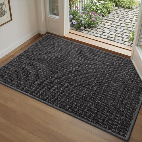 Miniatura 11 de DEXI Tapete para puerta delantera, 17 x 30 pulgadas, parte trasera de goma antideslizante, tapete de bajo perfil absorbente para la entrada