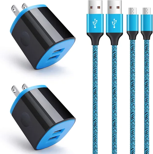 Miniatura 10 de Bloque de cargador de pared, cable de teléfono Android para Moto E5 G4 G5 G6 Play, Samsung S7 S6 Active S5 A10, Galaxy J8 J7 J3 V, tableta Kindle