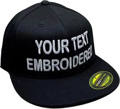 Sombrero personalizado Flexfit 210 Personalizar Añadir su propio texto Bordado Flatbill