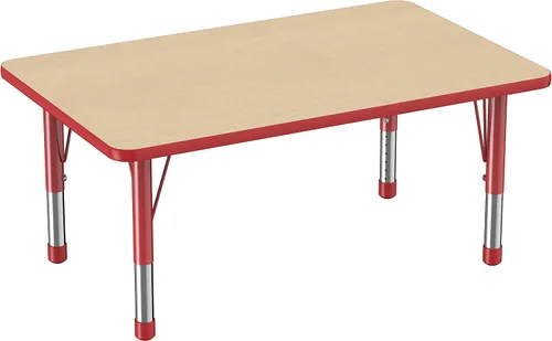 Miniatura 90 de FDP - Mesa rectangular para actividades escolares y aulas (24 x 36 pulgadas), patas gruesas para niños pequeños, altura ajustable de 15 a 24