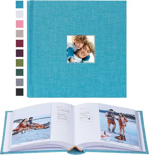 Miniatura 28 de Mublalbum Álbum de fotos de 4 x 6 pulgadas, 300 fotos, cubierta de lino con áreas de notas, libro de fotos para boda, familia, bebé y vacaciones