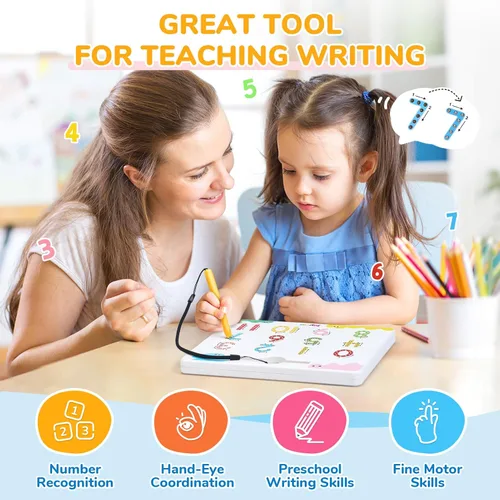 Miniatura 5 de JoyCat Tabla magnética de doble cara para trazado de números, números 2 en 1, 1 a 20, juguetes de escritura para niños pequeños y niños