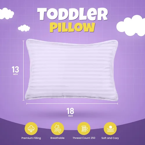 Miniatura 2 de Utopia Bedding Almohada para niños pequeños (Lavanda, paquete de 2), almohadas de 13x18 para dormir, funda de mezcla de algodón suave