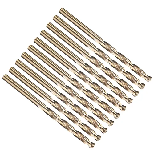 Miniatura 180 de PATIKIL Broca Jobber de 0.039 in, vástago recto M35 cobalto 5% acero de alta velocidad 135° acabado dorado para metal duro de acero inoxidable - 2