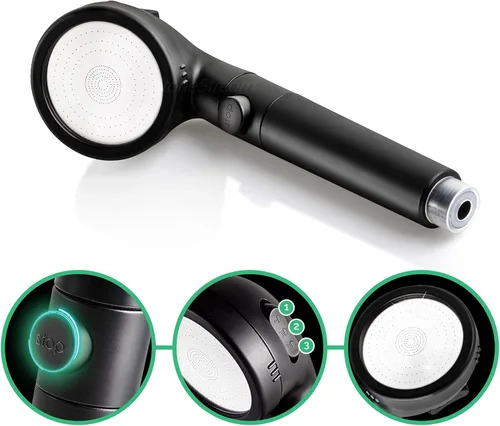 Miniatura 5 de Sistema de cabezal de ducha original StoneStream® EcoPower, filtro iónico similar al spa para suavizar el agua, aumentar la presión y ahorrar agua