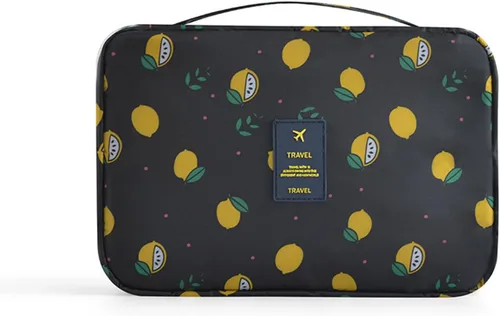 Miniatura 21 de L&FY Neceser portátil multifuncional para viaje, estuche de maquillaje y cosméticos, organizador de artículos de aseo, A-Negro