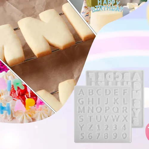 Miniatura 6 de 2 moldes de silicona para letras, moldes de silicona semitransparentes con letras reutilizables flexibles y reutilizables, moldes de joyería
