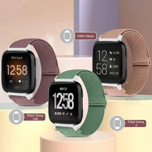 Miniatura 8 de Paquete de 6 correas elásticas ajustables para reloj compatibles con Fitbit Versa/Fitbit Versa Lite/Fitbit Versa 2 para mujeres y hombres, correa