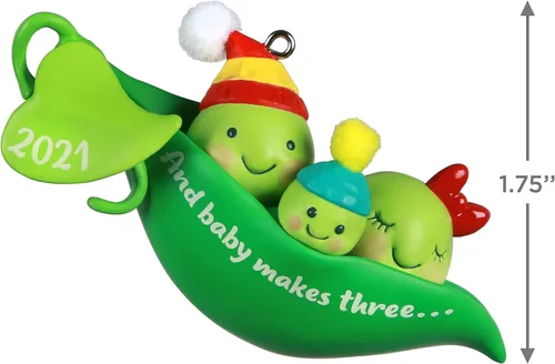 Miniatura 5 de Hallmark Keepsake Adorno de Navidad, año 2021, bebé hace tres guisantes