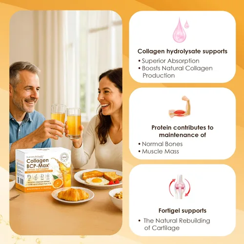 Miniatura 3 de Rawleigh Colágeno BCP-Max: 30 bolsitas aptas para viajes - Delicioso concentrado con sabor a naranja, 10,000 mg de péptidos de colágeno hidrolizados