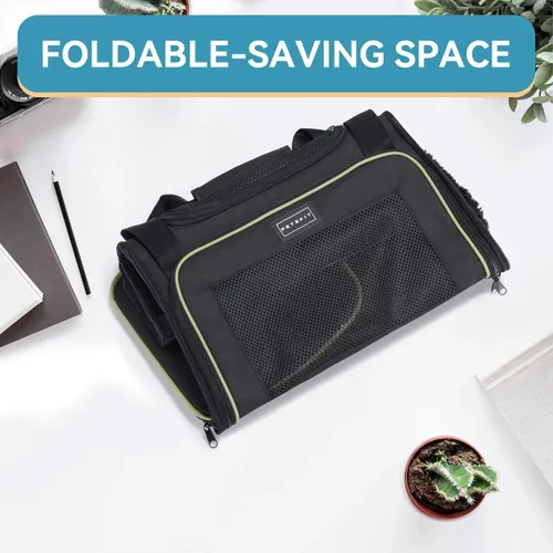 Miniatura 6 de PETSFIT Transportador de mascotas aprobado por aerolíneas con alfombrilla extensible, transportador de perros para perros pequeños, aprobado por