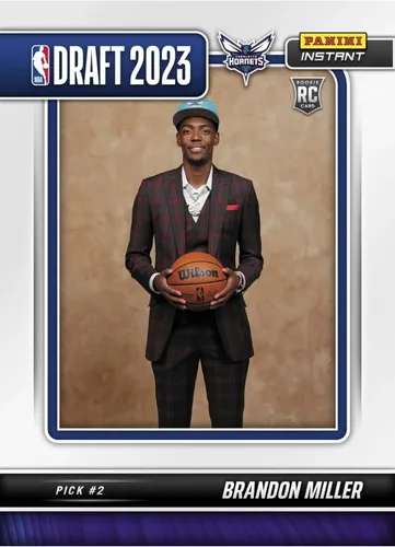 2023-24 Panini Instant Draft Night- Brandon Miller #DN-2 -RC Rookie Pick #2 - Basketball Trading Card- Charlotte Hornets. Print Run of Only 1489