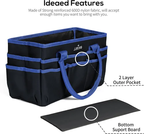 Miniatura 6 de Jjring Fundamental Organizer - Bolsa de nailon 600D para artistas, borde azul