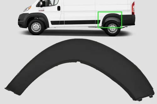 PARA DODGE RAM PROMASTER 2019-2025 RUEDA DE MOLDURA TRASERA GUARDABARROS FLARE LADO DEL CONDUCTOR IZQUIERDO NEGRO