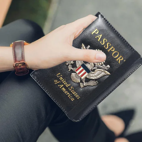 Miniatura 6 de Tarjetero para pasaporte, Negro