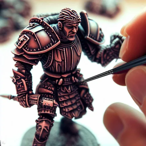 Miniatura 4 de Transon Juego de 10 pinceles pequeños para pintar detalles de miniaturas y modelos en acrílico, acuarela, gouache, tinta, témpera y pintura corporal